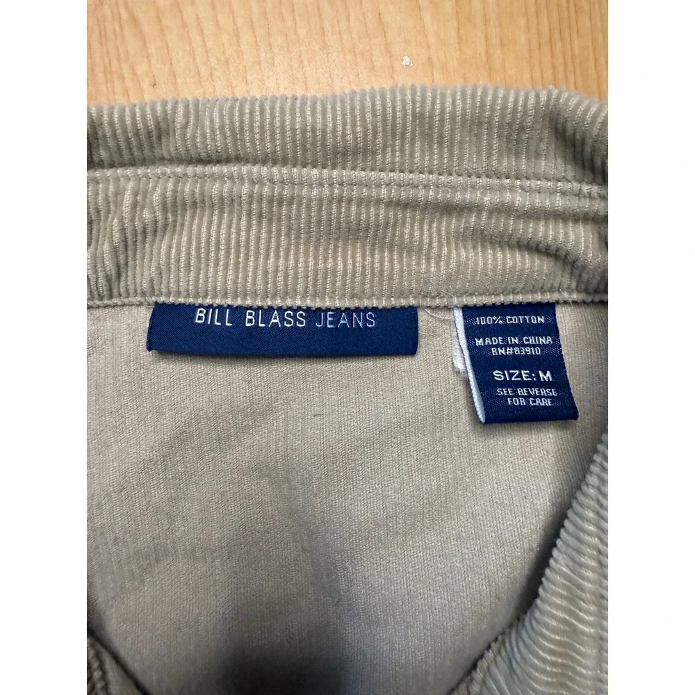 Bill Blass Jeans Tan Corduroy Trucker Jacket Womens Medium Beige Cotton Button